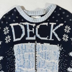 Game of Thrones Deck the Wall‎ Ugly Christmas Sweater Mens XL Navy Blue Cotton